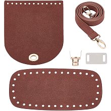 CHGCRAFT DIY Knitting Crochet PU Leather Bag Nail Bottom Shaper Mat Insert Cushion Base with Holes Snap Hook Clasps Fit for Handbag Coffee