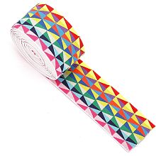 CHGCRAFT 4 Yards 2Inch Wide Flat Nylon Elastic Wide Band with Stripe Pattern Rubber Cord Band for Webbing Garment Sewing Accessories, Triangle Pattern