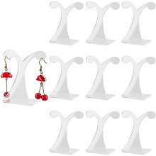 10pcs Earring Display Stand, Acrylic Slant Back Ear Studs Holder Jewelry Organizer Stands Dangle Earring Display Rack for Selling Earrings Merchant Show Retail Photo Props, White