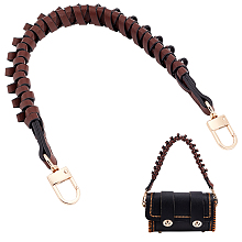 WADORN PU Leather Braided Bag Handles, with Alloy Swivel Clasps, for Bag Straps Replacement Accessories, Coconut Brown, 43.5x2.35x2.25cm