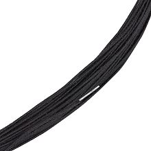 BENECREAT 21 Yard Black Cotton Covered Millinery Wire, Cotton Covered Floral Wire with Wire Inside, for Sewing Supplies Brim Making Accessories, Diameter: 1mm