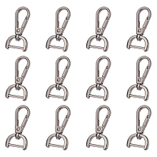 WADORN 12pcs D Ring Swivel Lobster Claw Clasp, 2 Sizes Push Gate Keychain Clips Hooks Detachable Snap Keyrings Lobster Claw Clasps for Purse Lanyard Crafts Bag Making Key Rings Hardware, Gunmetal