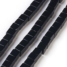 Honeyhandy Natural Black Onyx Beads Strands, Dyed & Heated, Cube, 8x8mm, Hole: 1.2mm, about 48pcs/strand, 15.5 inch