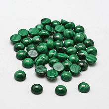 Honeyhandy Dome Natural Malachite Cabochons, 6x3~4mm