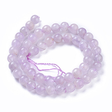 Honeyhandy Natural Amethyst Beads Strands, Round, 8mm, Hole: 1.2mm, about 47~50pcs/strand, 15.35 inch(39cm)