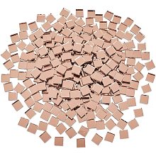 PandaHall Elite 280g/box Square Mosaic Tiles Mosaic Glass Pieces for Home Decoration or DIY Crafts, 10x10x3mm, PeachPuff