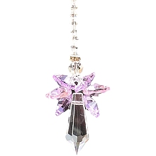 Honeyhandy Glass Angel Pendant Decorations, Hanging Suncatchers, for Home Decoration, Plum, 180~200mm