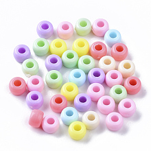 Honeyhandy Opaque Polystyrene(PS) Plastic Beads, Column, Mixed Color, 8.5x6mm, Hole: 3.5mm, about 2000pcs/500g