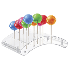 AHANDMAKER 20 Holes Lollipop Holder, Acrylic Cake Pop Display Stand, Transparent Arc Shape Pop Stick Holder Rack for Weddings Birthday Party Anniversaries Holiday Candy Decorative, Hole: 3mm