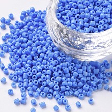 Honeyhandy Glass Seed Beads, Opaque Colours Seed, Small Craft Beads for DIY Jewelry Making, Round, Cornflower Blue, 2mm, Hole:1mm, about 30000pcs/pound