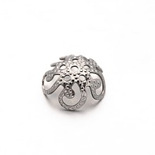 ARRICRAFT About 200 Pcs 304 Stainless Steel 5 Petal Filigree Flower Bead Caps 8x4mm for Jewelry Making