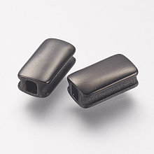 Honeyhandy 304 Stainless Steel Beads, Rectangle, Gunmetal, 10x5x4mm, Hole: 2x2mm