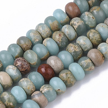 Honeyhandy Natural Aqua Terra Jasper Beads Strands, Rondelle, 6x4mm, Hole: 0.8mm, about 102~103pcs/strand, 15.94 inch(40.5cm)