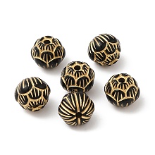 Honeyhandy Transparent Acrylic Beads, Golden Metal Enlaced, Flower, Black, 10.5mm, Hole: 1.8mm