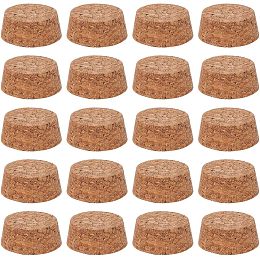 BENECREAT 20Pcs Wooden Tapered Cork Plugs, BurlyWood Soft Wood Corks for Wine Beer Bottle Crafts, 1.5inch in Diameter, 16mm Thick