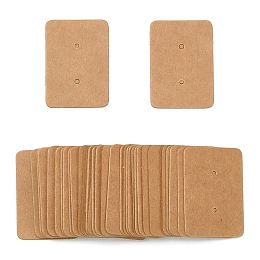 Honeyhandy Kraft Paper Jewelry Earring Display Cards, Rectangle, Sienna, 35x25x0.5mm