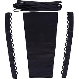 GORGECRAFT 3PCS Wedding Dress Zipper Replacement Adjustable Gown Corset Kit Zipper Extender Fit Satin Corset Kit Loops for Bridal Corset Prom Dress Strap, Black