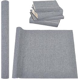 BENECREAT 47.25x15.75 Inch Gray Book Binding Cloth, Bookcover Fabric Surface with Paper Backed Linen Upholstery Fabric for Book Binding Scrapbooking DIY Crafts Scrapbooking