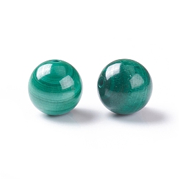 Honeyhandy Natural Malachite Beads, Half Drilled, Round, 8mm, Hole: 1.2mm