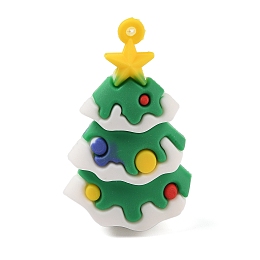 PVC Plastic Pendants, For Christmas, Green, Christmas Tree, 47.5x30.5x19mm, Hole: 2.5mm