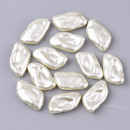 Honeyhandy ABS Plastic Imitation Pearl Beads, Nuggets, Beige, 20.5x11.5x5mm, Hole: 1.2mm, about 840pcs/500g