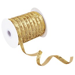 BENECREAT 3/8-Inch Wide 49 Yards Gold Metallic Velvet Ribbon Sparkle Glitter Velvet Ribbon for Crafts, Gift Wrapping, Floral Design