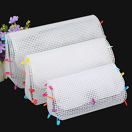 Honeyhandy DIY Rectangle-shaped Plastic Mesh Canvas Sheet, for Knitting Bag Crochet Projects Accessories, White, 415x455x1.5mm