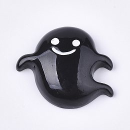 Honeyhandy Resin Cabochons, Ghost, Halloween, Black, 22x25x7mm