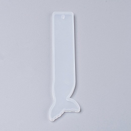 Honeyhandy Silicone Bookmark Molds, Resin Casting Molds, Fish Tail, White, 143x35x4.5mm, Inner Diameter: 140x33mm