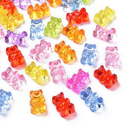 Honeyhandy Transparent Acrylic Beads, Bear, Mixed Color, 12x8x6mm, Hole: 1.6mm