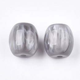 Honeyhandy Resin Beads, Imitation Gemstone, Oval, Light Grey, 17~17.5x16mm, Hole: 3mm