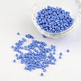 ARRICRAFT 8/0 Opaque Colours Round Glass Seed Beads, Cornflower Blue, Size: about 3mm in diameter, hole:1mm, about 1101pcs/50g