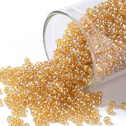 TOHO Round Seed Beads, Japanese Seed Beads, (103B) Medium Topaz Transparent Luster, 11/0, 2.2mm, Hole: 0.8mm, about 1110pcs/10g