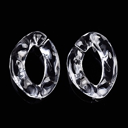 Honeyhandy Transparent Acrylic Linking Rings, Quick Link Connectors, for Curb Chains Making, Twist, Clear, 23x17x4mm, Inner Diameter: 6.5x8.5mm