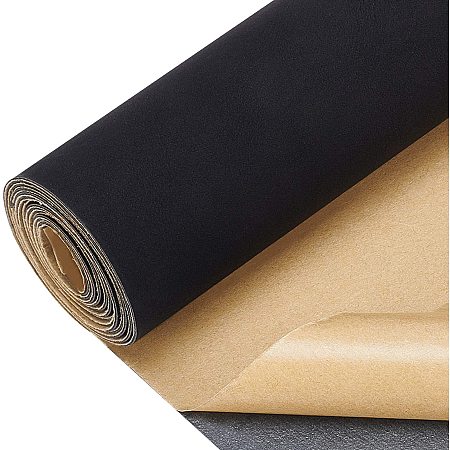 BENECREAT 12x53 Inch Black Self-adhesive Synthetic Leather Frosted PU Leather Repair Patch for Sofa Couch Car Seating Furniture, 1mm Thick