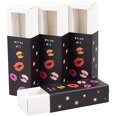 BENECREAT 20 Pack Black Lipstick Packaging Boxes Lip Gloss Boxes Essential Oil Bottle Packaging Boxes 3.5x1x1 inch for DIY Lipstick, Beauty Accessories and Cosmetics