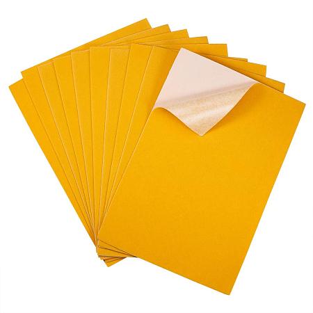 BENECREAT 20PCS Velvet (Gold) Fabric Sticky Back Adhesive Back Sheets, A4 Sheet (8.3
