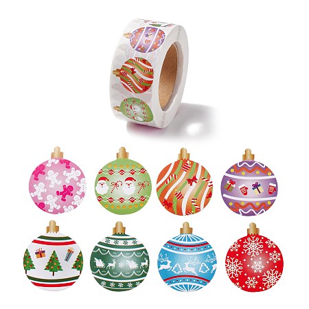 Christmas Roll Stickers, Self-Adhesive Paper Gift Tag Stickers, for Party, Decorative Presents, Lollipop Pattern, Colorful, 64x29mm, 500pcs/roll, 8 styles/roll
