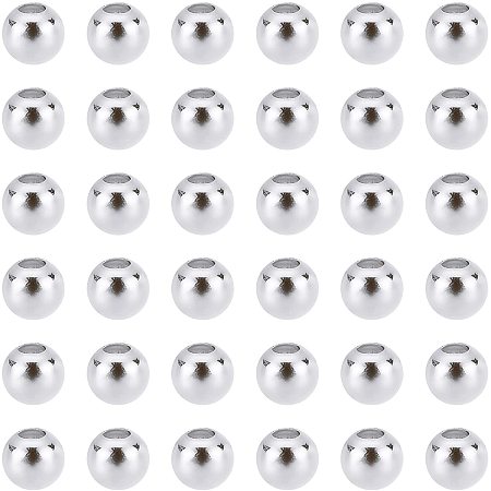 PandaHall Elite 300pcs Spacer Beads, 3mm Metal Round Beads Seamless Smooth Beads Tiny Loose Beads Ball Platinum Spacers for Summer Hawaii Stackable Necklace Bracelet Jewelry Crafts Making