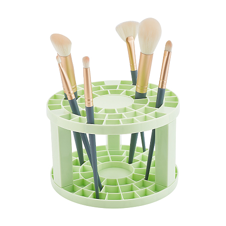 AHANDMAKER Plastic Cosmetic Brush Storage Stands, for Makeup Brush Holder, Column, Lawn Green, 14.3x9.3cm