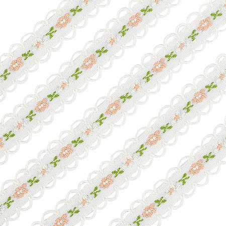 FINGERINSPIRE 22Yards Embroidery Flower Trim1/2(12mm) Polyester Lace Trim Ribbons(Antique White) for Sewing, Craft Decoration,Wedding, or Home Decor Embellishmen