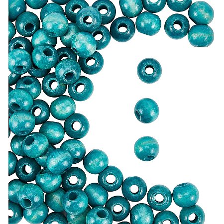 Pandahall Elite 100pcs Colored Wood Ball Beads 20mm Large Hole Wooden Beads Round Macrame Bead Drum Loose Beads for Christmas DIY Macrame Earring Necklace Jewelry Making Handcraft Purse Chain, Hole: 7mm