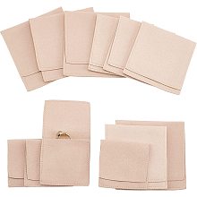 NBEADS 12 Pcs Microfiber Jewelry Pouch, 3 Sizes Envelope Style Jewelry Bag Bracelets Necklace Earrings Rings Packaging Pouch Envelope Style Sac for Wedding Candy Gift, Wheat Color