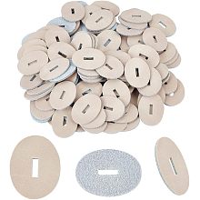 Leather Handle Washers, Leather Spacer, Oval, for Knife Making, Light Khaki, 33x25x2mm, Hole: 10x3mm