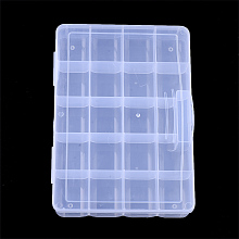 Honeyhandy Plastic Bead Storage Containers, 20 Compartments, Rectangle, Clear, 27x19x4.5cm, Compartment: 52x45mm