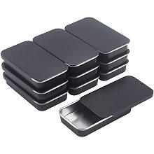 BENECREAT 20 Pack Metal Slide Top Tin Containers Gunmetal Small Tin Containers for Lip Balm, Crafts, Storage Kit, 2.4x1.3x0.4''