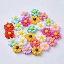 Resin Cabochons, Flower, Mixed Color, 11x4.5mm