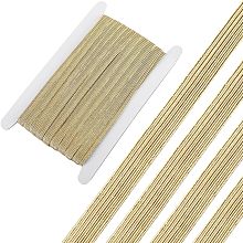 GORGECRAFT 24 Yards Gold Elastic Band 0.4" Wide Glitter Metallic Ribbon Flat Elastic Strap Braided Stretch Ribbon Elasticity Knit Rubber Cord Webbing Garment for Sewing Craft Bowknot Making Wrapping