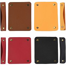 GORGECRAFT 4 Colors Purse Handle Cover Wraps Brown Yellow Red Black Wallet Leather Handle Protector Strap Covers for Handbags Craft Strap Making Supplies