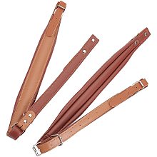 CHGCRAFT 2 Pcs Soft Thicken Adjustable PU Leather Accordion Shoulder Straps Set Accordion Straps for 16-120 Bass Accordions Brown